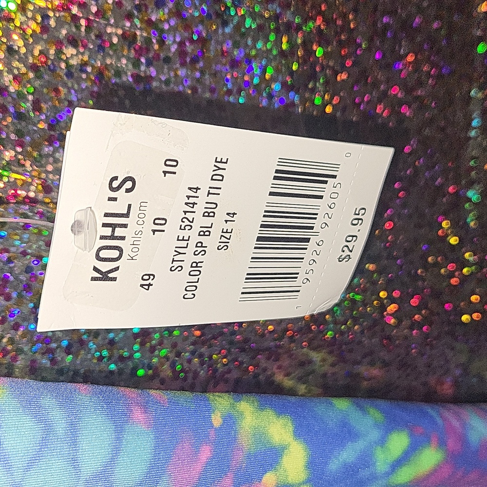 Girl's Lands' End Tie Dye Crossback One Piece Swimsuit NWT Size 14 - Picture 2 of 5